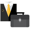 Illustration of a suit and a briefcase