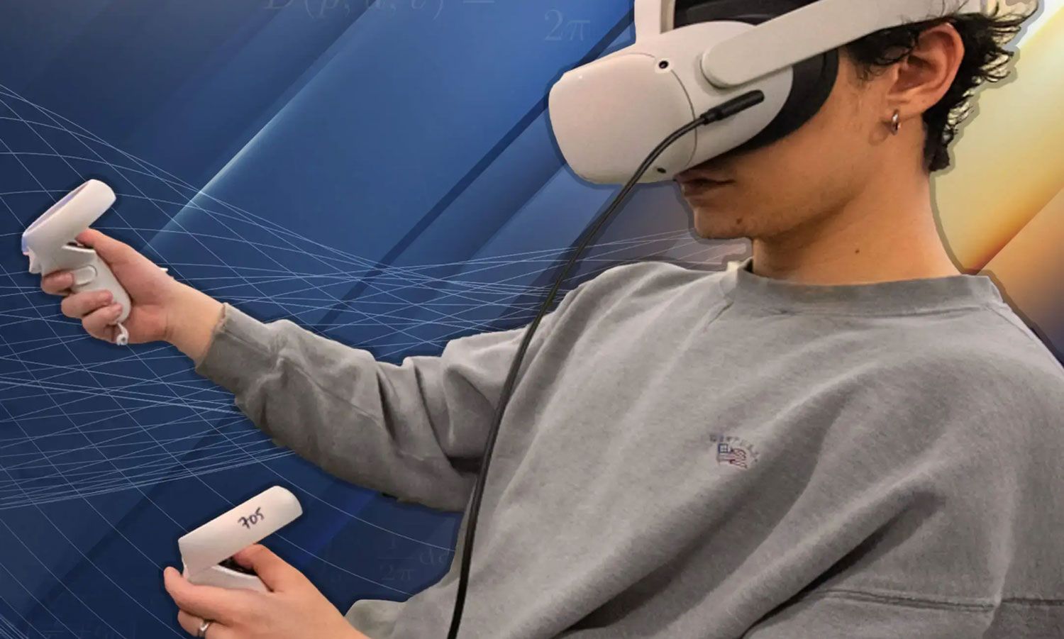 Student using a VR headset