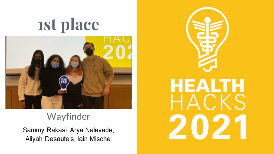 HealthHacks 2021 1st place winners Team Wayfinder