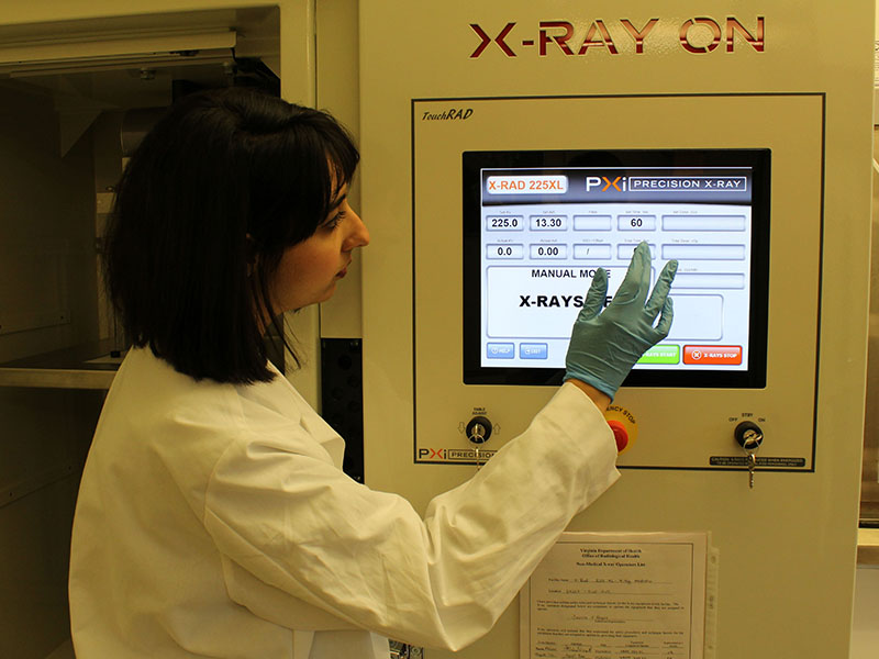 NanoNuclear Engineering Lab Member using an X-Ray