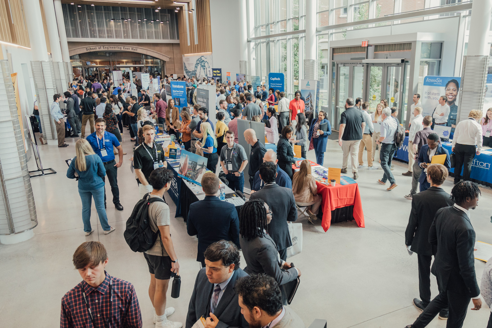 Students participating in the internship and career fair