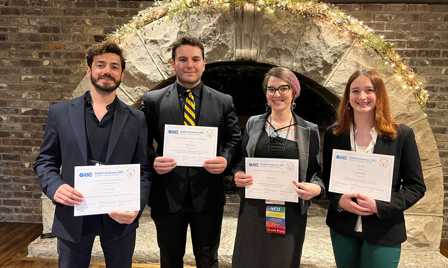 Furkan Erdogan, Ryan McGuire, Peggy Cawley and Sierra Tutwiler at the 2023 American Nuclear Society (ANS) conference