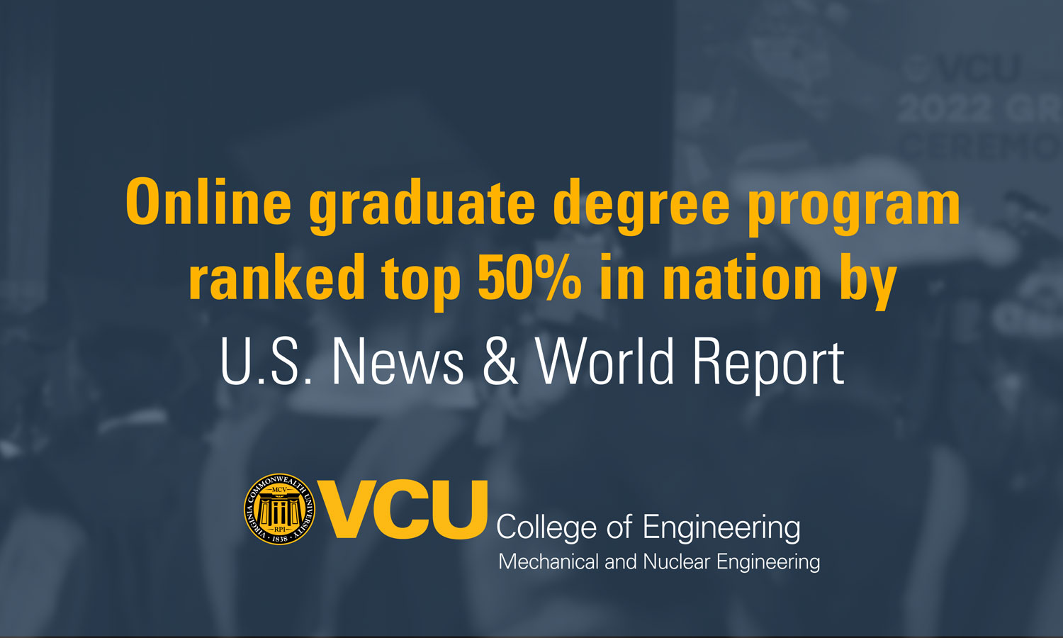 Online graduate degree program ranked top 50% in the nation by U.S. News & World Report