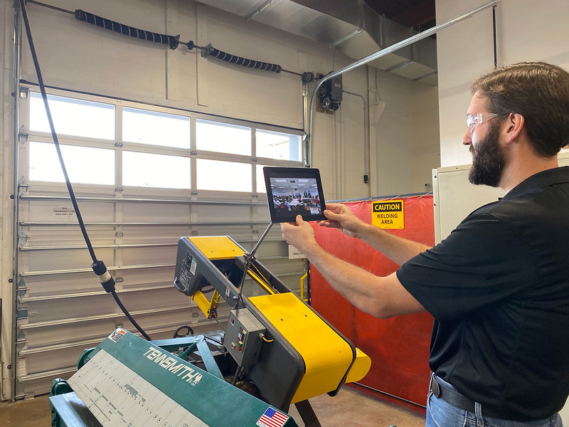 Charles Cartin, Ph.D., associate professor of mechanical and nuclear engineering and director of makerspaces at VCU Engineering, giving a virtual tour of the Maker Garage.