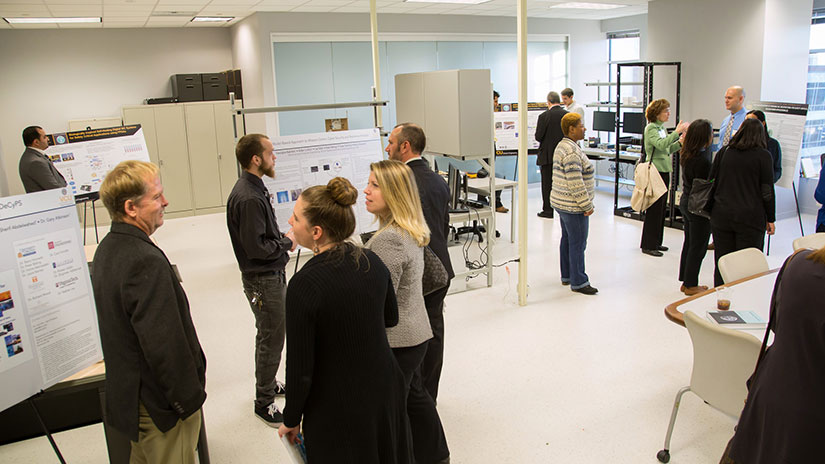 Image of attendees at the Biotech 8 Open House lab tours