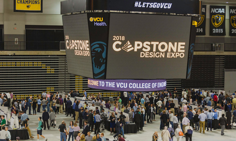 Areal view of the Capstone Design Expo in April 2018