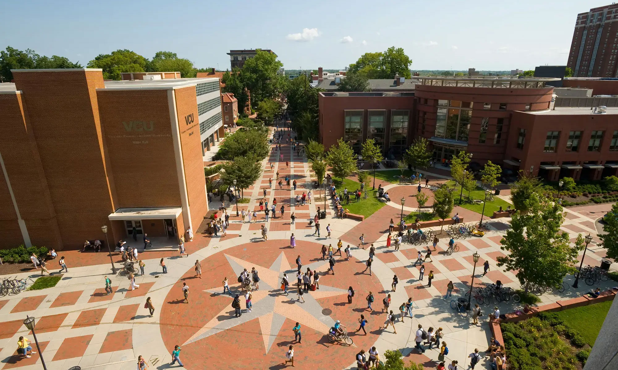 Aerial shot of VCU Commons