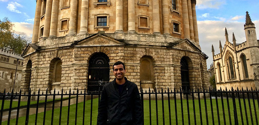VCU alumnus Shawn Joshi at Oxford University.