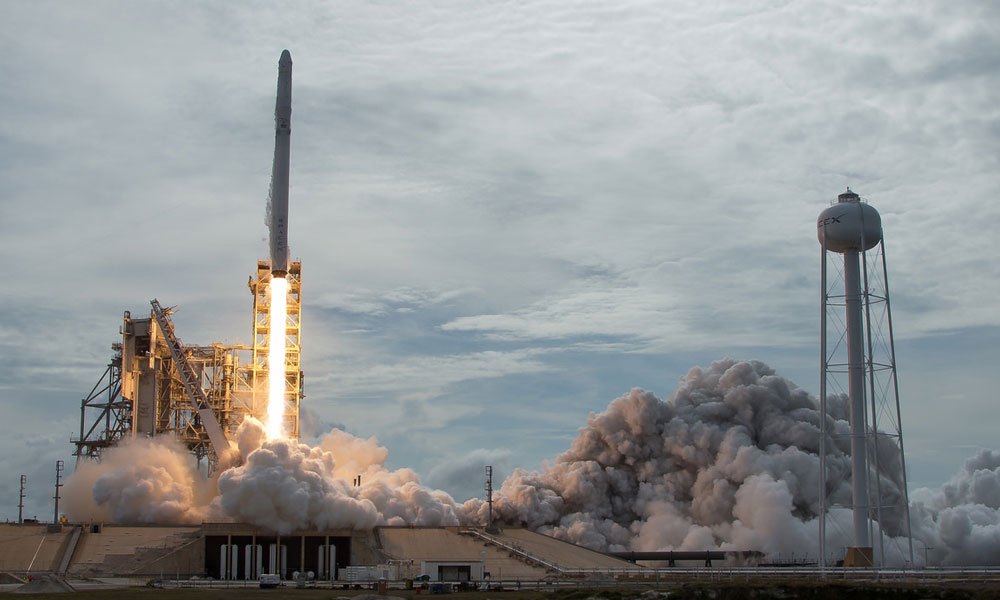 The SpaceX Falcon 9 rocket, with the Dragon spacecraft onboard, launches at NASA’s Kennedy Space Center on June 3, 2017 in Cape Canaveral, Florida