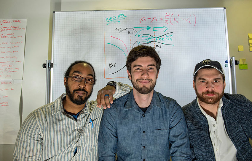 Master of Product Innovation students Hilton Bennett, Chris Brady and Michael Mahoney