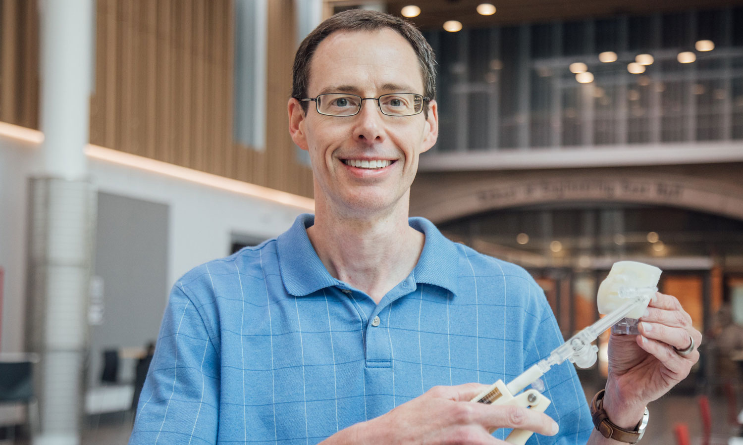 Worth Longest, Ph.D., mechanical and nuclear engineering professor, is part of a team of researchers creating a surfactant that can be aerosolized and a device to deliver it to infants with respiratory distress syndrome living in low-resource populations