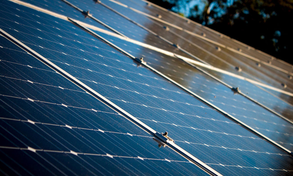solar panels close up